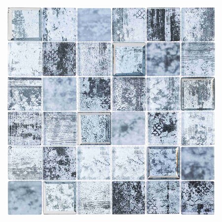 Andova Tiles Elwood 2 in. x 2 in. Glass Grid Mosaic Wall Tile Andova Tiles